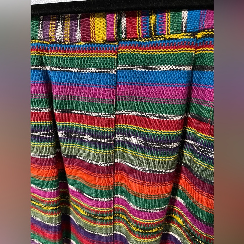 Vtg Central Falls Serape Striped Midi Skirt Boho Southwestern Cowgirl Size 8 - Picture 10 of 14